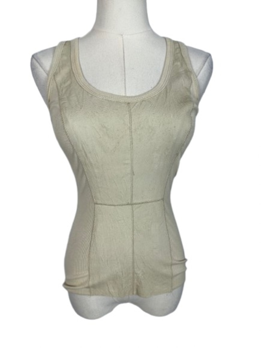Illia Leather Front Tan Racerback Tank Top Size 0